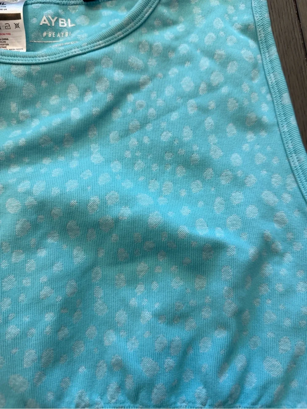 AYBL Aqua Floral Crop Sports Bra Sz M